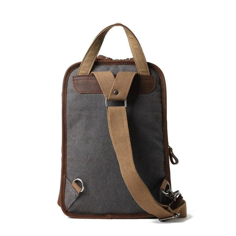 Waterproof Canvas Crossbody Sling Backpack