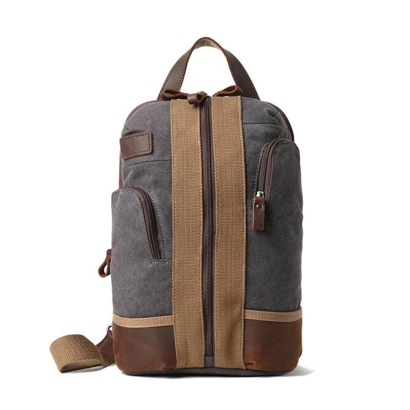 Waterproof Canvas Crossbody Sling Backpack