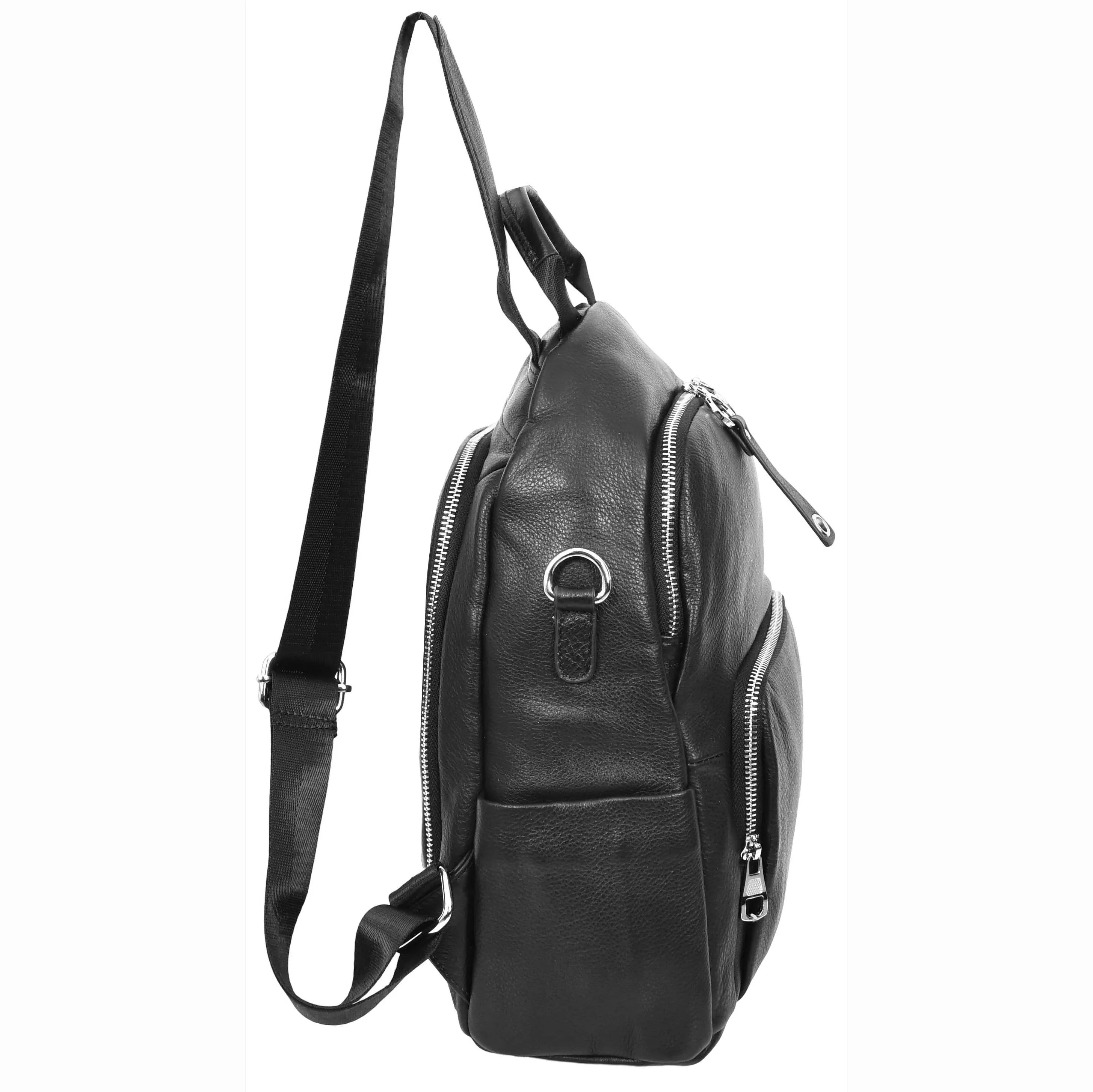 Womens Real Leather Casual Backpack Eliza Black