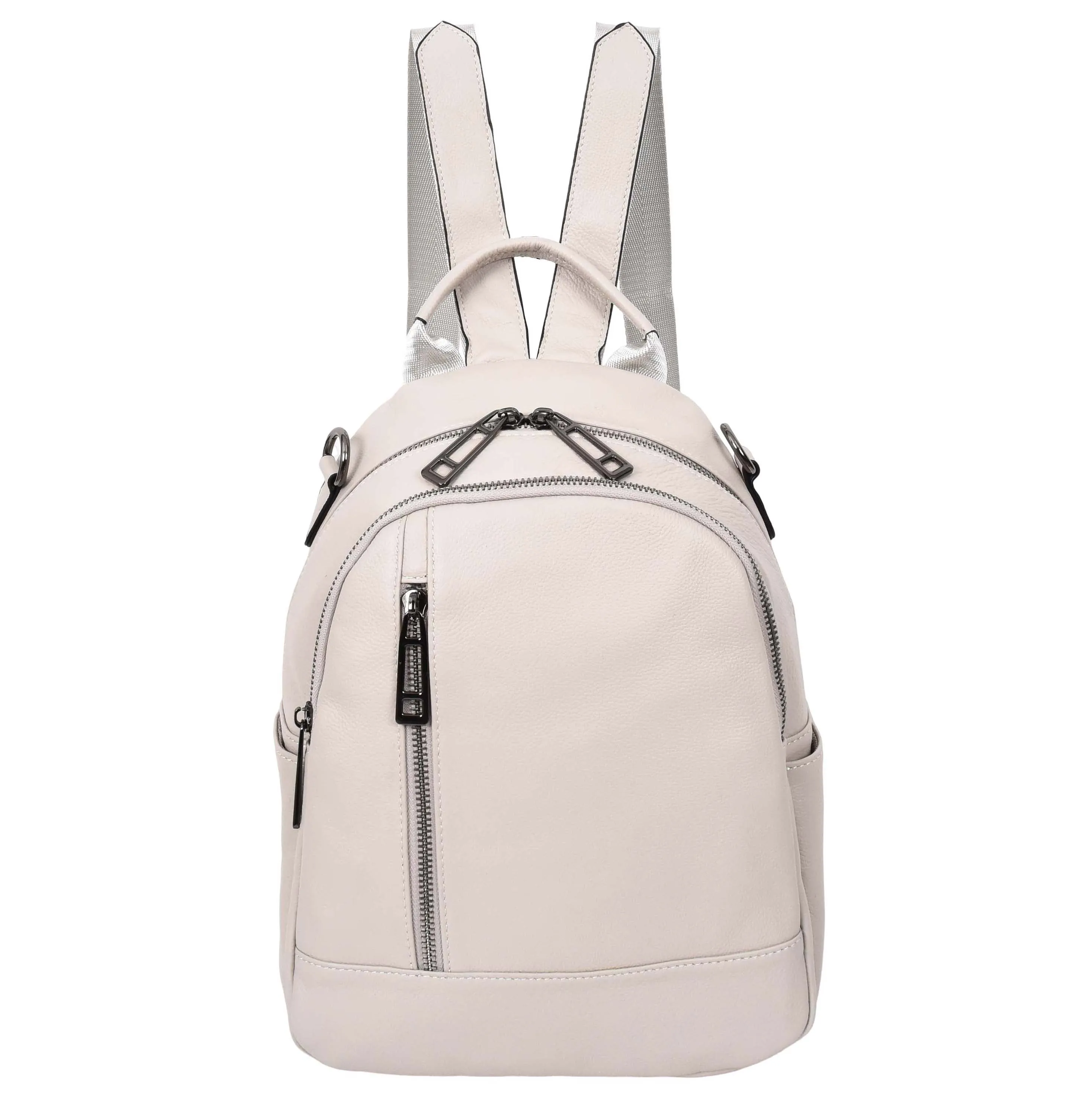 Womens Real Leather Casual Backpack Victoria Off White