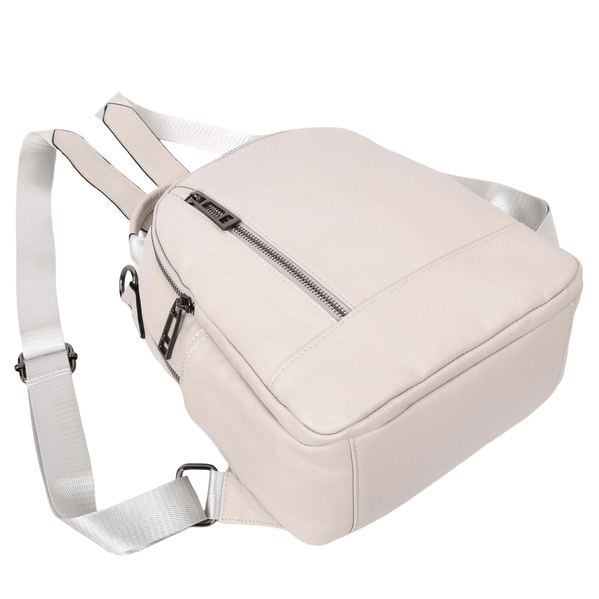 Womens Real Leather Casual Backpack Victoria Off White