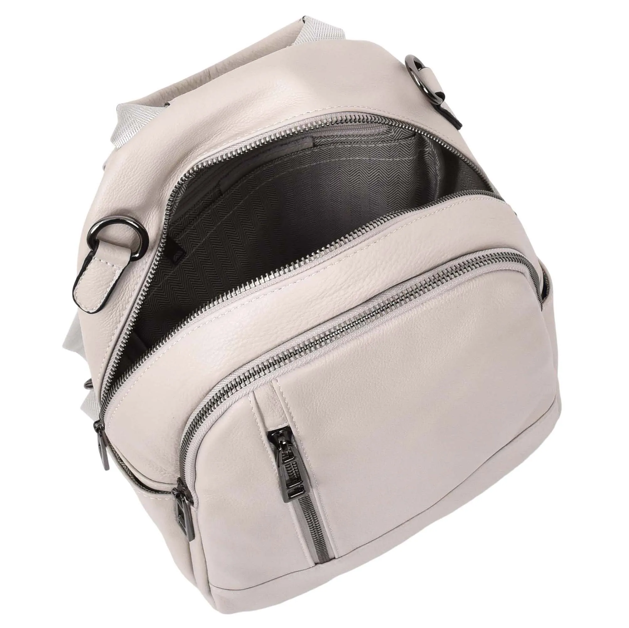 Womens Real Leather Casual Backpack Victoria Off White