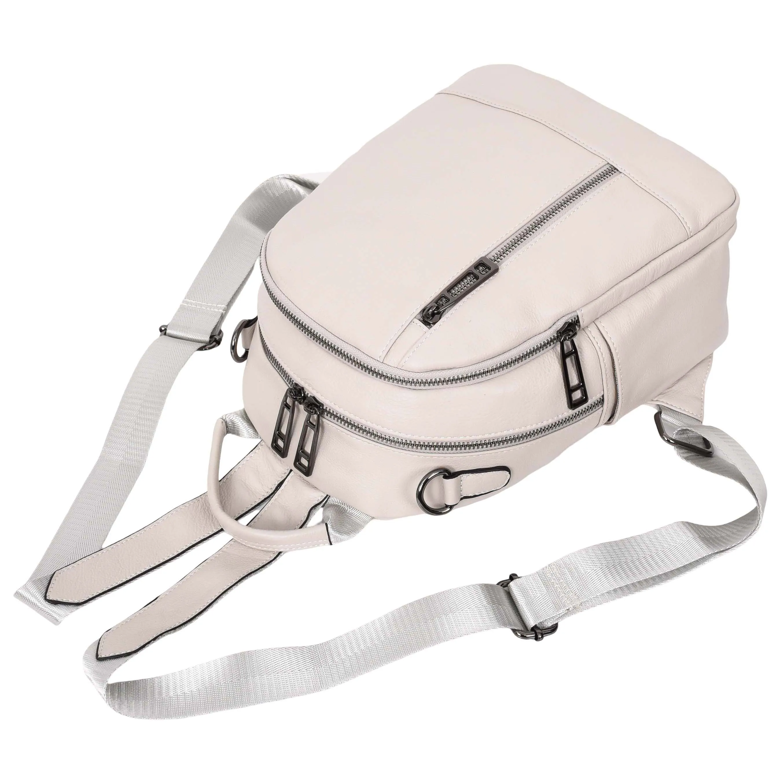 Womens Real Leather Casual Backpack Victoria Off White