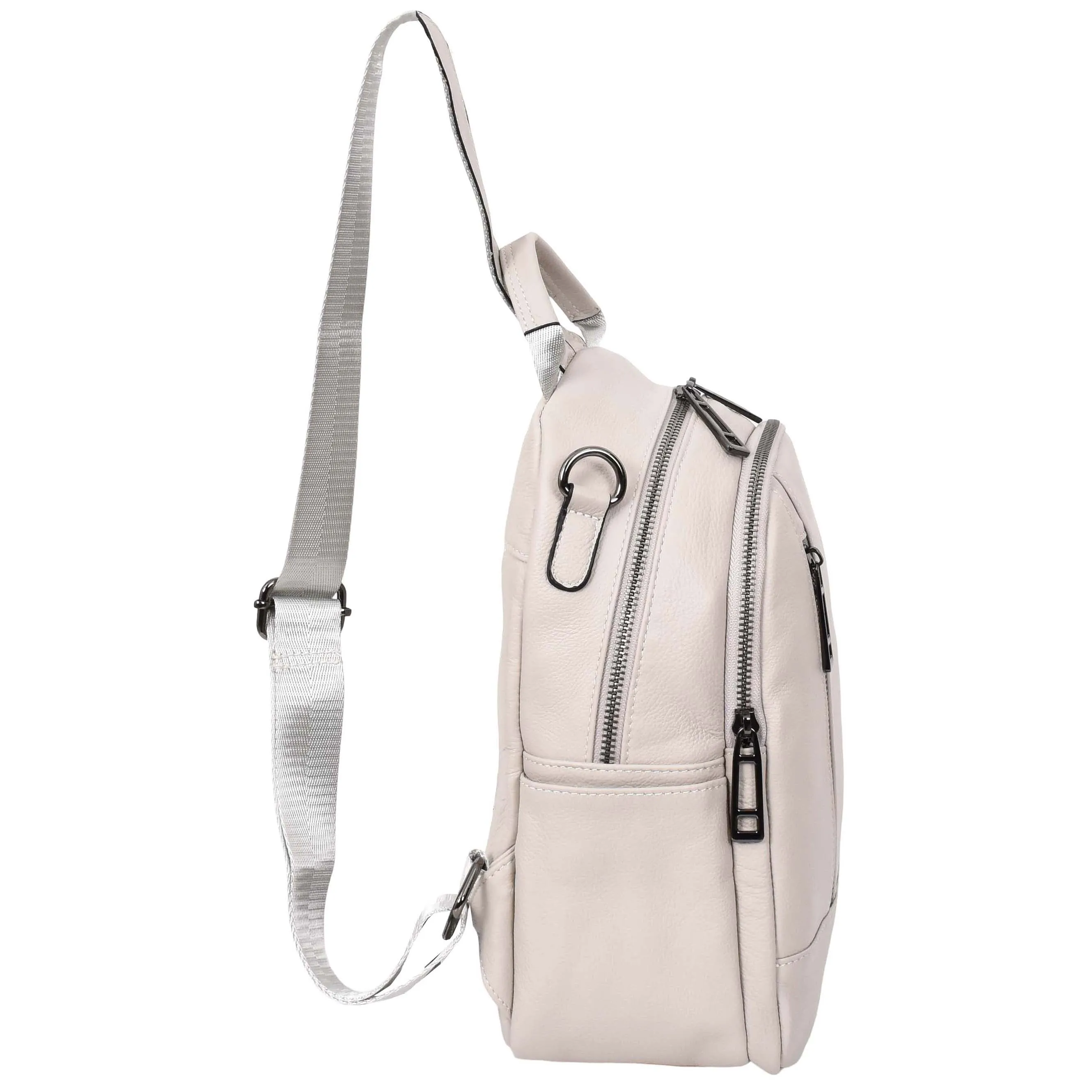 Womens Real Leather Casual Backpack Victoria Off White