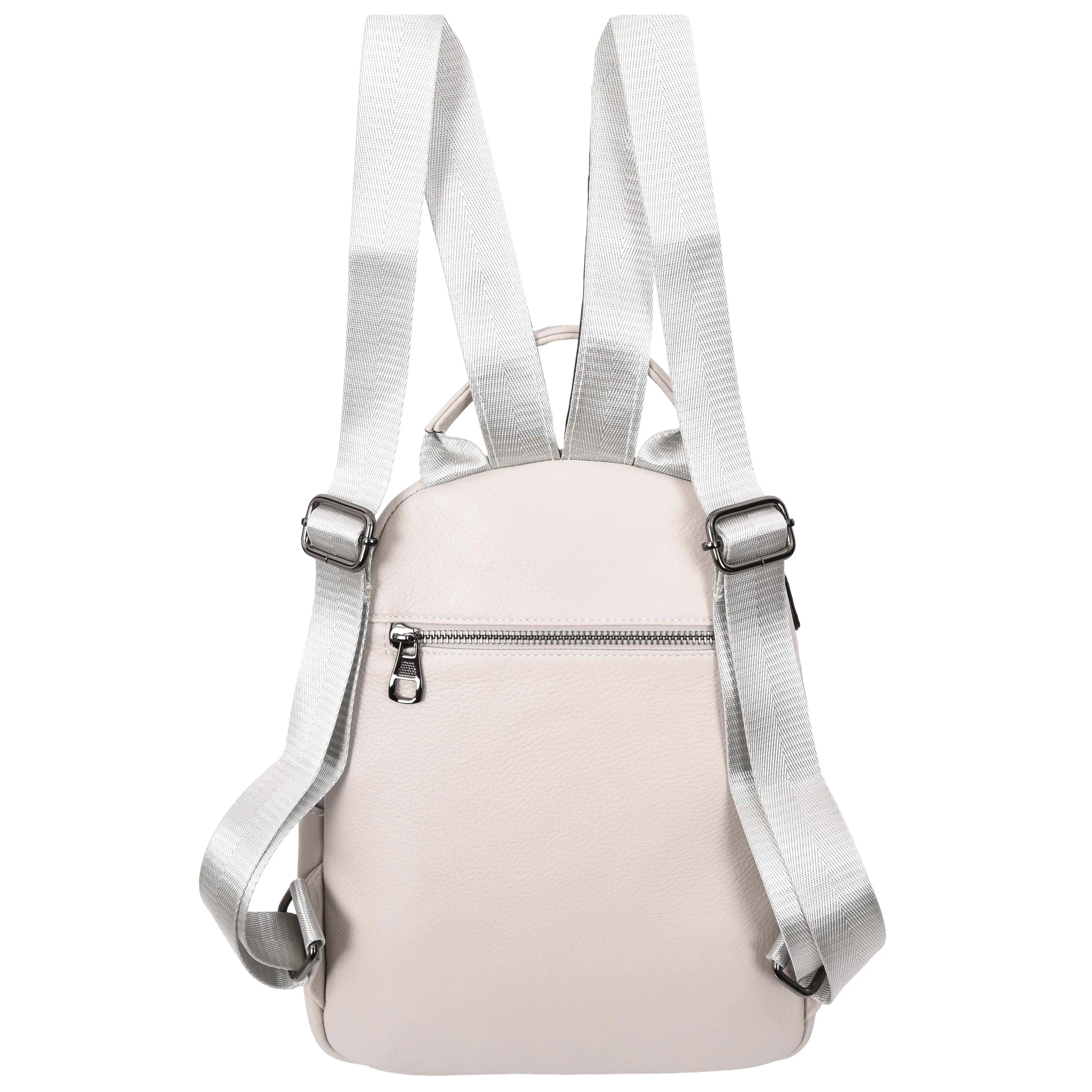 Womens Real Leather Casual Backpack Victoria Off White