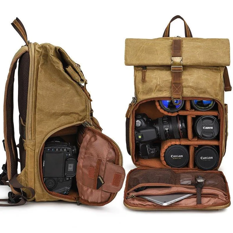 Woosir Camera Backpack with Trolley Sleeve and Tripod Strap