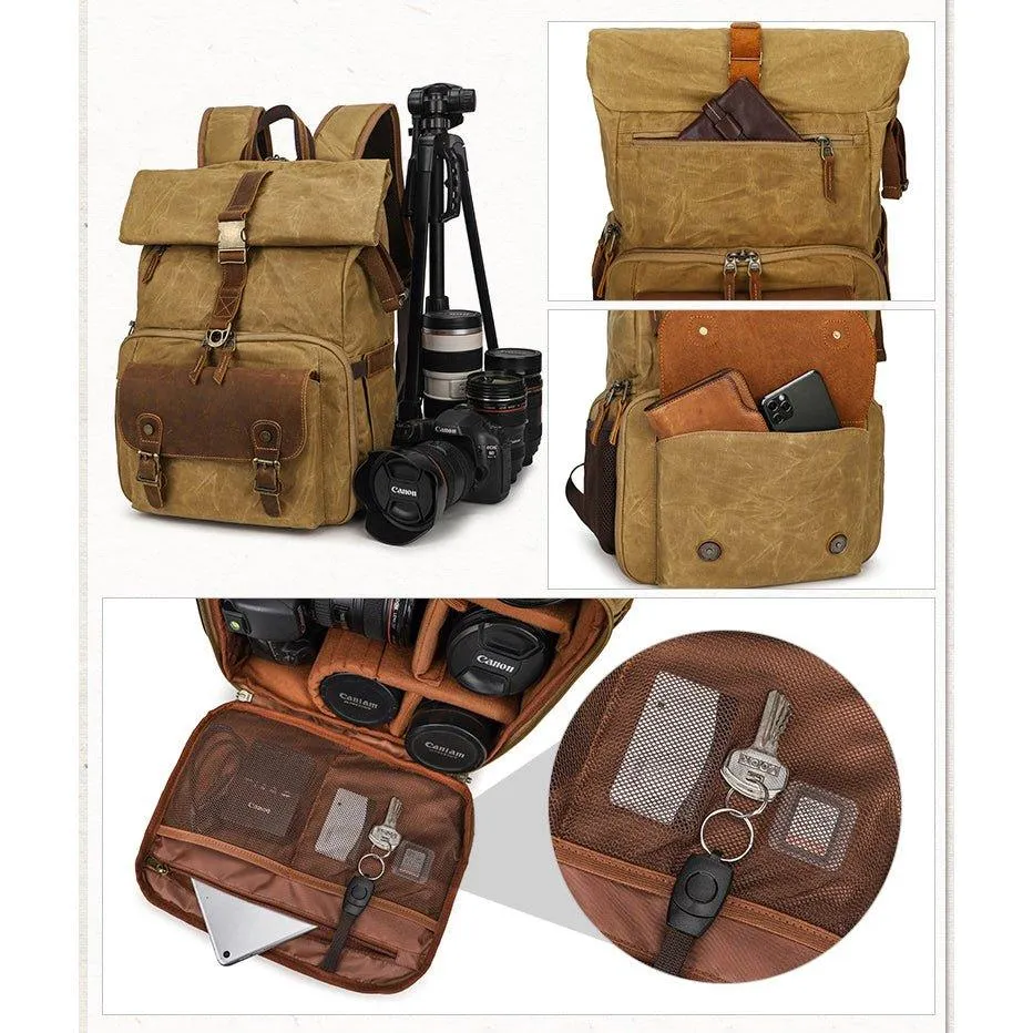 Woosir Camera Backpack with Trolley Sleeve and Tripod Strap