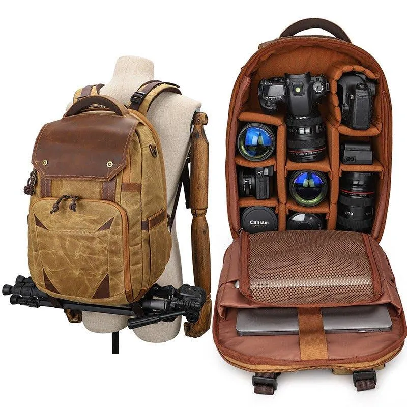 Woosir Canvas Camera Backpack with Laptop Compartment