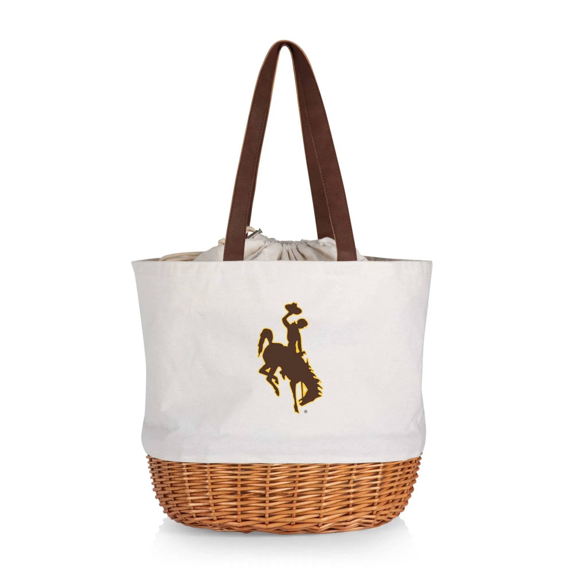 Wyoming Cowboys - Coronado Canvas and Willow Basket Tote